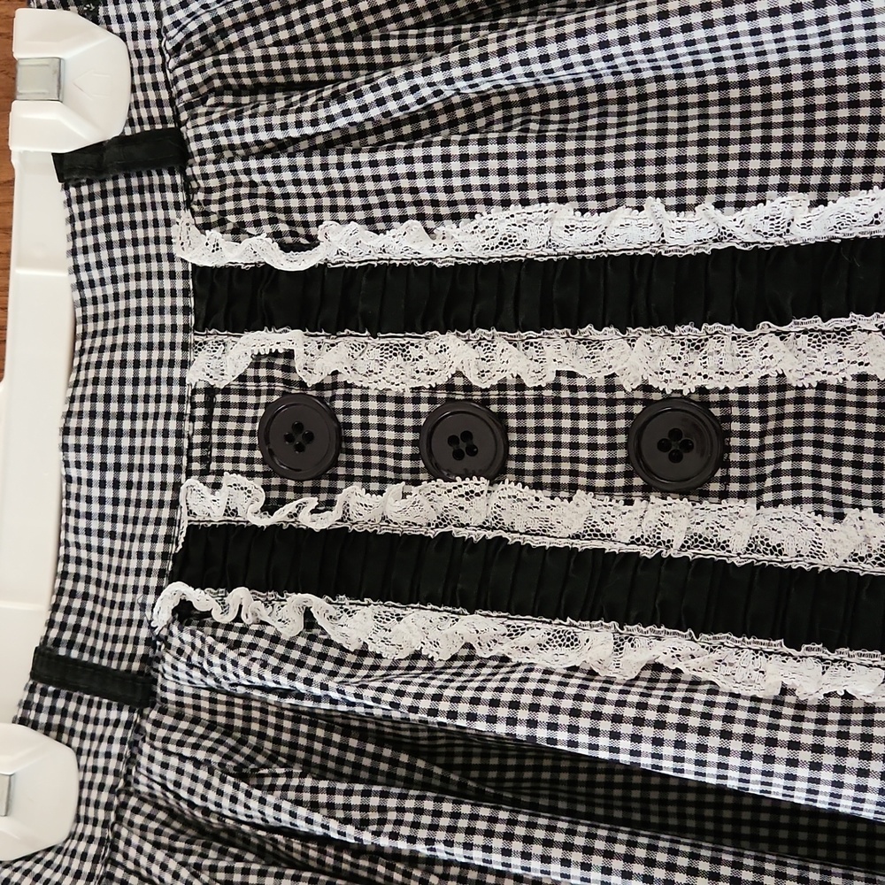 Vintage Handmade  Mid 1900's Crinoline lined gingham skirt Jr 23 in waist - XS - Picture 2 of 7